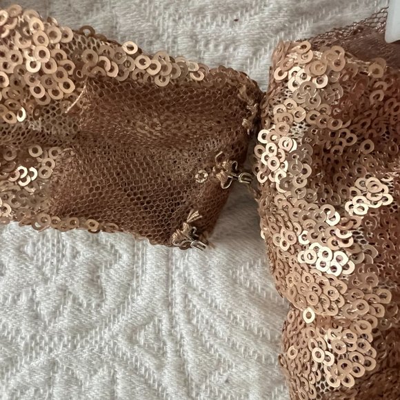 REVELRY Chloe Sequin Dress Rose Gold - SIZE 6 - Picture 7 of 8